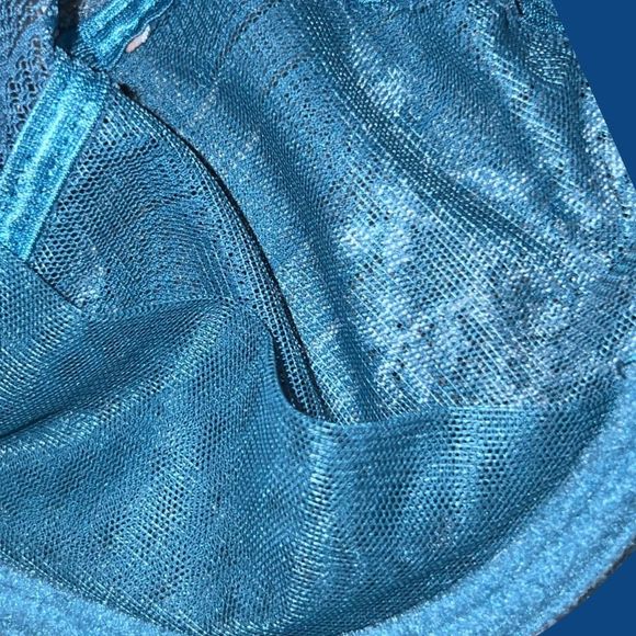 Plus Size Wacoal Blue/White Lace Non Molded Cup Bra Size 38C - Picture 4 of 5